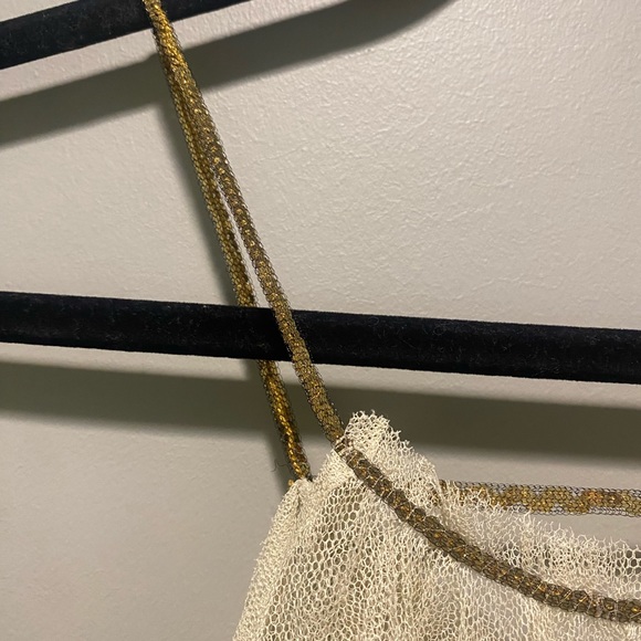 NWT Free People Cream Mesh Sequin Sparkle Swing Tank - Picture 7 of 13
